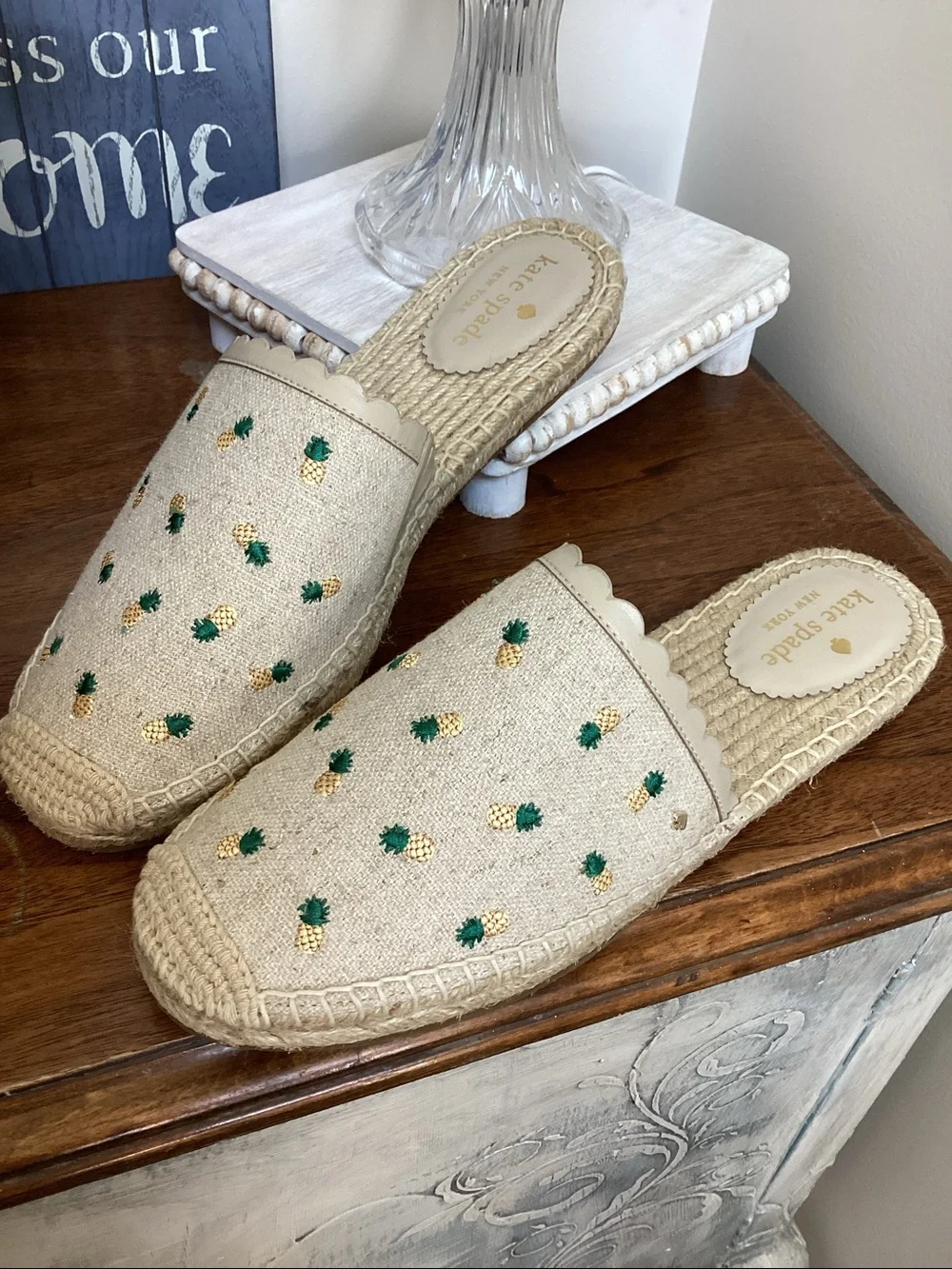 Kate Spade Rosie pineapple espadrille flats